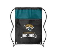 FOCO NFL Officially Licensed Unisex Team Color Football Primary Logo Wordmark Drawstring Backpack With Zippered Pocket, Jacksonville Jaguars, One Size, Daypack Backpacks
