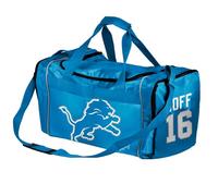 FOCO - NFL Officially Team Licensed Duffel Gym Bag, Detroit Lions - Jared Goff, Duffel Bag