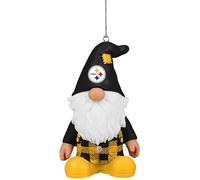 FOCO NFL Pittsburgh Steelers 3.5 Inch Resin Gnome Christmas Ornament - Plaid Overalls