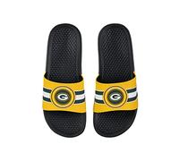 FOCO NFL Raised Stripe Slide Sandal, Green Bay Packers, S