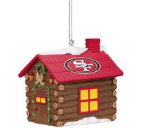 FOCO NFL San Francisco 49ers Log Cabin Ornament - Officially Licensed Holiday Decoration