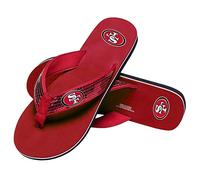 FOCO NFL San Francisco 49Ers Womens Sequin Flip FLop- Team Color, Medium
