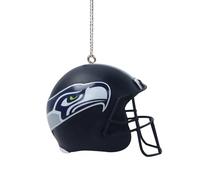 FOCO NFL Seattle Seahawks Resin Football Helmet Hanging Christmas Tree Ornament with Raised Logo