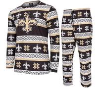 FOCO NFL Teams Winter XMAS Pajama Pants Longsleeve Holiday Set