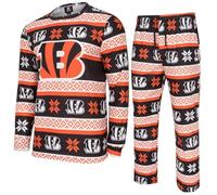 FOCO NFL Teams Winter XMAS Pajama Pants Longsleeve Holiday Set