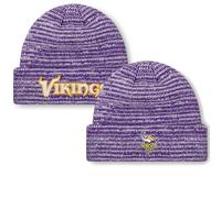 FOCO NFL Unisex-Adult Official Marled Cold Weather Cuffed Knit Beanie in Clear Holiday Ball Ornament, Minnesota Vikings, One size