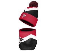 FOCO NFL Unisex-Adult Officially Licensed Primary Logo Team Color 2 Pack Neck Warmer Gaiter and Cuffed Knit Beanie Hat Set, Atlanta Falcons, One size