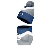 FOCO NFL Unisex-Adult Officially Licensed Primary Logo Team Color 2 Pack Neck Warmer Gaiter and Cuffed Knit Beanie Hat Set, Indianapolis Colts, One size