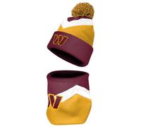 FOCO NFL Unisex-Adult Officially Licensed Primary Logo Team Color 2 Pack Neck Warmer Gaiter and Cuffed Knit Beanie Hat Set, Washington Commanders, One size