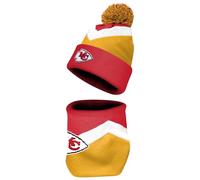 FOCO NFL Unisex-Adult Officially Licensed Primary Logo Team Color 2 Pack Neck Warmer Gaiter and Cuffed Knit Beanie Hat Set, Kansas City Chiefs, One size