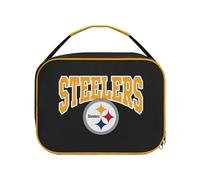 FOCO NFL Unisex-Adult Officially Licensed Wordmark Team Color Big Logo Football Zip Closure 7L Lunch Bag - Pittsburgh Steelers