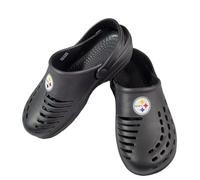 FOCO NFL Unisex-Adult Team Logo Solid Clogs with Heel Strap Comfortable Water Slip on Shoes, Pittsburgh Steelers, 9-10 Women/7-8 Men