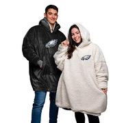 FOCO NFL Unisex Reversible Oversized Sherpa Hoodie Sweatshirt Big Logo Hoodeez, One Size