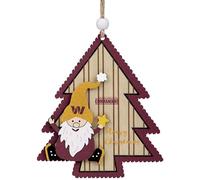 FOCO NFL Washington Commanders Wooden Tree Ornament with Gnome - Officially Licensed Holiday Decoration