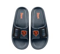 FOCO NFL Women's Single Buckle Pillow Slippers Team Color Football Slides, Chicago Bears, 9-10