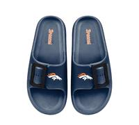 FOCO NFL Women's Single Buckle Pillow Slippers Team Color Football Slides, Denver Broncos, 9-10