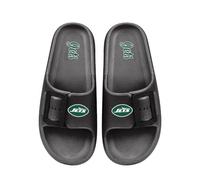 FOCO NFL Women's Single Buckle Pillow Slippers Team Color Football Slides, New York Jets, 5-6