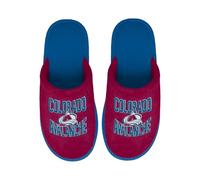 FOCO NHL Men's Official Primary Logo Wordmark Embroidered Stacked Team Logo Scuff Slide Slippers, Colorado Avalanche - Maroon, 7-8