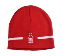 FOCO Nottingham Forest Official Red Knitted Beanie Hat with Club Logo, Roll Down Winter Sports Cap