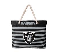 FOCO Oakland Raiders NFL Nautical Stripe Tote Bag