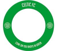 FOCO Officially Licenced Celtic Football Club Bhoys FC Dartbaord and Darts Surround, Crest, White/Green (SU207)