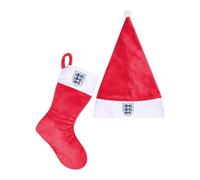FOCO Officially Licenced England Christmas Secret Santa Hat & Stocking Filler Set
