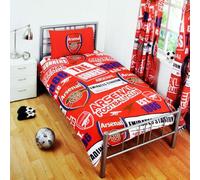 FOCO Officially Licensed Arsenal FC Football Patch Single Duvet Cover Bedding Set | Includes Matching Pillowcase