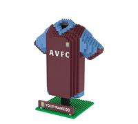 FOCO Officially Licensed Aston Villa FC Personalised BRXLZ Desk Shirt 3D Bricks Building Construction Toy