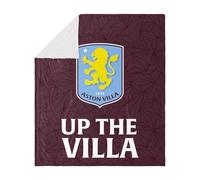 FOCO Officially Licensed Aston Villa FC Slogan Sherpa Plush Throw Blanket