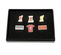 FOCO Officially Licensed Liverpool FC 6pc Badge Set | Official Football Club Merchandise | Collectible Enamel Pin & Crest Badges | Gift for Liverpool Fans & Football Supporters