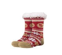 FOCO - Officially Licensed NFL Women's Tall Footy Slipper Socks - One Size Fits Most, San Francisco 49ers, One Size
