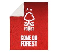 FOCO Officially Licensed Nottingham Forest FC Football Slogan Sherpa Plush Throw Blanket