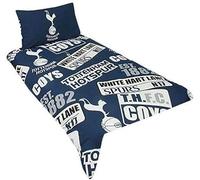FOCO Officially Licensed Tottenham Hotspur Football Patch Single Duvet Cover Bedding Set | Includes Matching Pillowcase