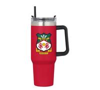 FOCO Officially Licensed Wrexham AFC Team Crest 1.1 Litre Red Travel Tumbler with Handle