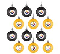 FOCO Pittsburgh Steelers 12-Pack Christmas Balls NFL Ornament Set