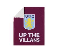 FOCO Premier League Football Aston Villa Fan Sherpa Plush Throw Blanket