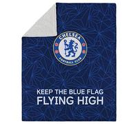 FOCO Premier League Football Chelsea Fan Sherpa Plush Throw Blanket