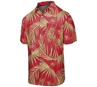 FOCO San Francisco 49ers NFL Mens Hawaiian Button Up Shirt - M