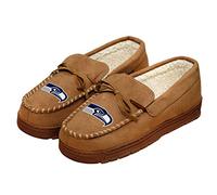 FOCO Seattle Seahawks NFL Mens Team Logo Moccasin Slippers - S