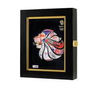 FOCO Team GB Lion Premium Boxed Executive Initial Badge Set with Display Case, Olympic Collectible Pin Set