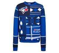 FOCO Toronto Blue Jays Patches Ugly Crew Neck Sweater Large