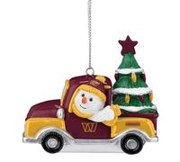 FOCO Washington Commanders NFL Snowman in a Truck Ornament