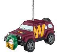FOCO Washington Commanders SUV Vehicle with Wreath Holiday Ornament