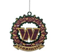 FOCO Washington Commanders Wooden Wreath Mural Holiday Ornament