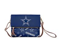 FOCO Women's NFL Logo Printed Collection Foldover Purse Handbag Bag Tote Dallas Cowboys, Team Color, One Size