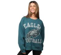 FOCO Women's NFL Rhinestone Team Logo Oversized Crew Neck Sweatshirt