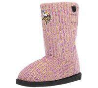 FOCO Women's NFL Team Logo Knit High End Colorblend Button Boots, 11-12