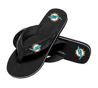 FOCO Womens NFL Team Logo Sequin Strap Sandals Flip Flops
