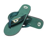 FOCO Womens NFL Team Logo Sequin Strap Sandals Flip Flops