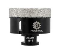 FOCSTOL Diamond Core Drill Bit - 68mm Diamond Hole Saw for Porcelain Ceramic Tile Marble Granite Quartz M14 Thread
